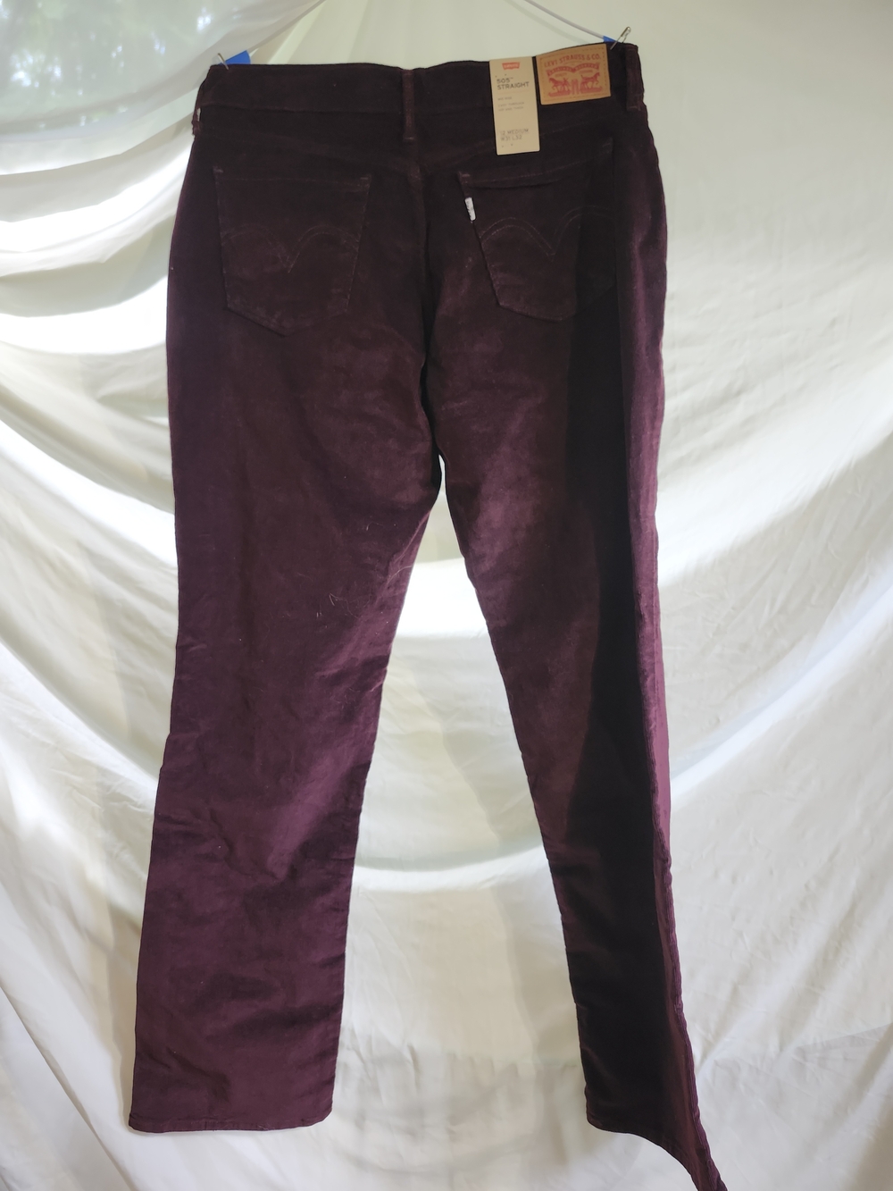 Levi's 505 Straight Corduroy Pants in Plum - Picture 3 of 5